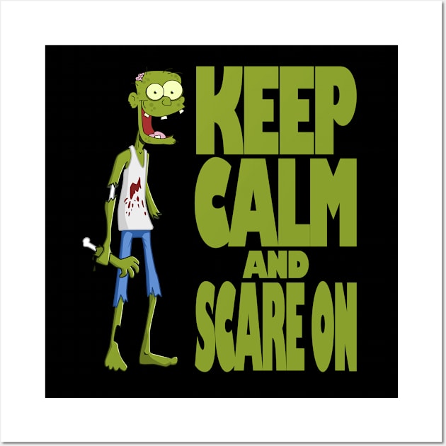 Halloween - Keep calm and scare on Wall Art by likbatonboot